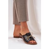 Boto Leather Flat Elegant Slippers With Bow Lewski 3572 Black | ePonuda.com