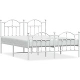 Metalni okvir kreveta uzglavlje i podnožje bijeli 140 x 190 cm | shoptok.hr