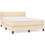  Box spring postelja z vzmetnico krem 140x200 cm blago | Shoptok.si