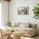  Plakat - Black-and-White Vintage Landscape with a Pond 60x40 Zlatni okvir s margom | shoptok.hr