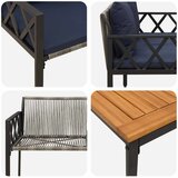  Set vanjskog namještaja 4 pcs Siva i tamnoplava poliratan | shoptok.hr