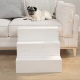 Stepenice za kućne ljubimce bijele 40x37,5x35 cm od borovine | shoptok.hr