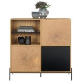 CARRYHOME komoda, črna, barve hrasta | Shoptok.si