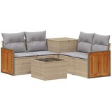  Set sofe 6 kom. Bež i svijetlo siva Poli Rattan i čelik | shoptok.hr