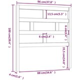  Uzglavlje za krevet bijelo 96 x 4 x 100 cm od masivne borovine | shoptok.hr