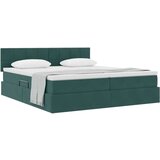  Postelja s shranjevanjem z vzmetnico Temno zelena 100 x 200 cm, (5000099435) | Shoptok.si