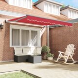 vidaXL Ručna Uvlačiva Tenda Crvena 300x250 cm, Tenda Zamjena Materijala za okvir 3x2.5 m Crvena | shoptok.hr