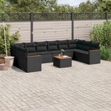vidaXL 11-dijelni set vrtnih sofa od poliratana s jastucima crni | shoptok.hr