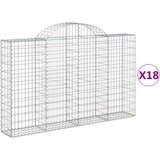  Obokana gabionska košara 18 kos 200x30x120/140cm cinkano železo, (20954823) | Shoptok.si