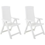 Maison Chic Nastavljivi vrtni stoli - Stol za vrt 2 kosa plastika bele barve JS59, (21877516) | Shoptok.si