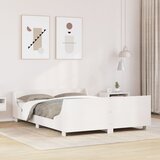 Maison Chic Posteljni okvir - Dvoposteljna postelja - Zakonska postelja brez vzmetnice bel 140x190 cm trdna borovina-J11368, (21773077) | Shoptok.si