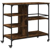  The Living Store Kuhinjski voziček dimljen hrast 100x45x89,5 cm inženirski les - Kuhinjski Voziček, (21498973) | Shoptok.si