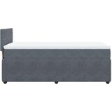 vidaXL Box spring postelja z vzmetnico temno siva 90x200 cm žamet | Shoptok.si