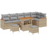 Sjedeća garnitura za vrt 9 kom. Bež poliratan 90 x 55 x 71 cm | shoptok.hr