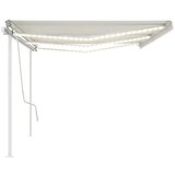  Tenda na ručno uvlačenje s LED svjetlima 6 x 3 5 m krem | shoptok.hr