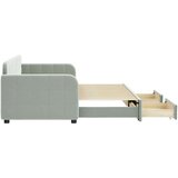 vidaXL Izvlečna dnevna postelja s predali svetlo siva 80x200 cm žamet | Shoptok.si