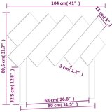  Posteljno vzglavje 104x3x80,5 cm trdna borovina, (20644865) | Shoptok.si