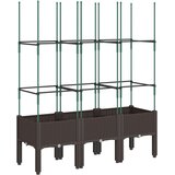  Vrtna sadilica s rešetkom smeđa 120 x 40 x 142,5 cm PP | Eponuda.com