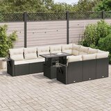 vidaXL 11-dijelni set vrtnih sofa od poliratana s jastucima crni | shoptok.hr