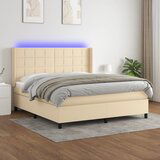  The Living Store Box spring postelja z vzmetnico LED krem 180x200 cm blago - Box Spring Postelja, (21455827) Cene