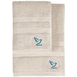 Foutastic Peace - Beige Beige Hand Towel & Bath Towel Set (2 Pieces) Cene