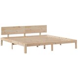 vidaXL Krevet s regalom za knjige bez madraca 200 x 200 cm od borovine | shoptok.hr