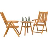 vidaXL Bistro set za vrt 3 pcs Smeđa Masivno bagremovo drvo | shoptok.hr