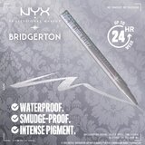 NYX Professional Makeup Bridgerton Royal Epic Ink Liner bleščeče črtalo za oči odtenek 01 Glitzed In Silver 1 ml | Shoptok.si