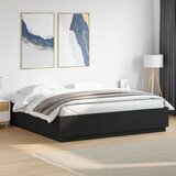  Okvir za krevet crni 200 x 200 cm konstruirano drvo | shoptok.hr