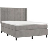  Box spring postelja z vzmetnico svetlo siva 140x200 cm žamet, (20899969) | Shoptok.si