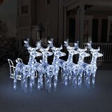  Božićni sobovi i saonice 320 LED žarulja akrilni | shoptok.hr