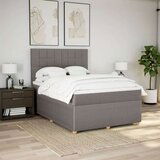 vidaXL Box spring postelja z vzmetnico taupe 160x200 cm blago, (21308592) | Shoptok.si