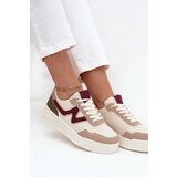 Boto Women's Sneakers on Platform with Gold Inserts Beige Zalvra | shoptok.hr