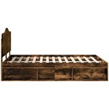 Krevetna konstrukcija s uzglavljem Dimljeni hrast 150 x 200 cm | shoptok.hr