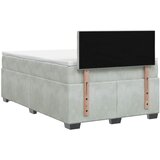 Krevet s box springom madracem i LED-om Svjetlosiva Baršun - Svjetlosiva 120 x 190 cm Prošiveno gumbima | shoptok.hr