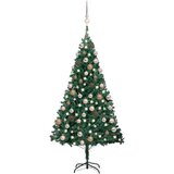 vidaXL umetna novoletna jelka z led lučkami in bučkami zelena 120 cm, (20670874) | Shoptok.si