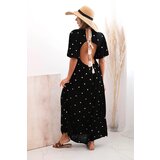 Kesi Włoski Women's viscose dress with a tie on the back black | Shoptok.si