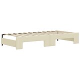  Dnevni krevet na razvlačenje krem 90 x 200 cm od umjetne kože | shoptok.hr