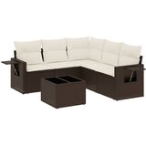  6-dijelni set vrtnih sofa od poliratana s jastucima smeđi | shoptok.hr
