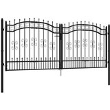  Vrata za ogradu sa šiljcima crna 305x173 cm čelična | shoptok.hr