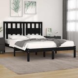  Okvir za krevet od masivne borovine crni 200 x 200 cm | shoptok.hr