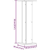  Stalci za biljke 2 kom siva boja betona 30 x 30 x 95 cm drveni | shoptok.hr