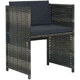 Poli 3-dijelni bistro set od poliratana s jastucima sivi | shoptok.hr