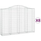  Lučne gabionske košare 8 kom 200x30x40/60 cm pocinčano željezo | shoptok.hr