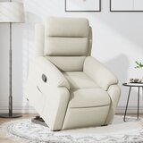 vidaXL naslanjač s funkcijo vstajanja krem žamet | Shoptok.si