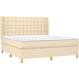 Krevet box spring s madracem LED krem 180x200 cm od tkanine | Eponuda.ba