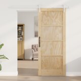 vidaXL Drsna vrata s kompletnimi deli 83x202 cm Trden borov les, Notranja vrata 'ORKDAL'83x202x4 cm Trden borov les | Shoptok.si