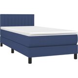  Krevet s oprugama i madracem plavi 100 x 200 cm od tkanine | shoptok.hr