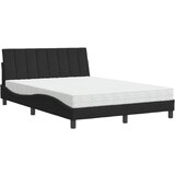 vidaXL Postelja z vzmetnico črna 140x200 cm žamet, (21216306) | Shoptok.si