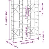 Police za knjige crne 127 5 x 28 5 x 172 5 cm konstruirano drvo | shoptok.hr